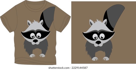 RACCON SEE DOWN. t shirt graphic design vector illustration \
