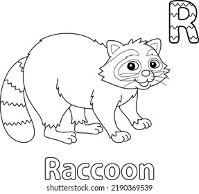 Raccoon Alphabet Abc Coloring Page R Stock Vector (Royalty Free ...