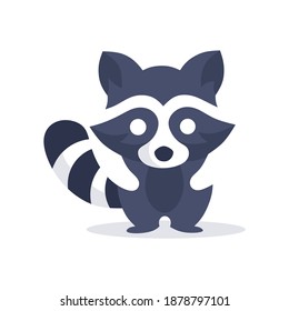 Raccoon animal character vector illustration, very suitable for company logos, web icons, stickers