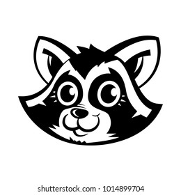 Raccoon Animal Face Vector