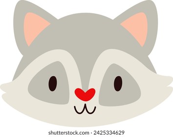 Ilustración vectorial de cara de animal mapache