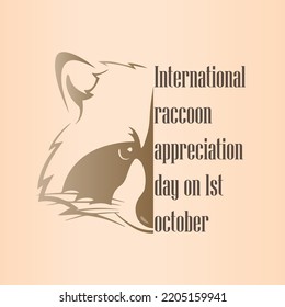 Raccoon appreciation day on 1st october, half face and typography poster and banner design, vector illustration background