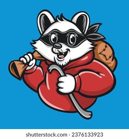 raccoon bandit thief vector logo