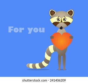 Raccoon with big heart