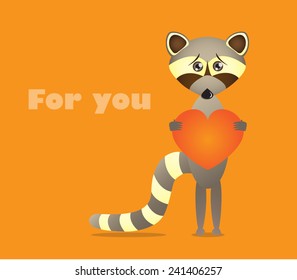 Raccoon with big heart