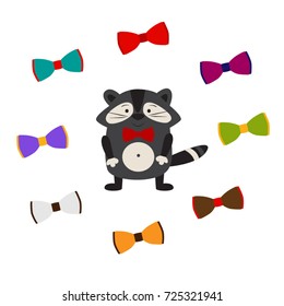 Raccoon with bow ties