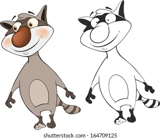 Raccoon. Cartoon 