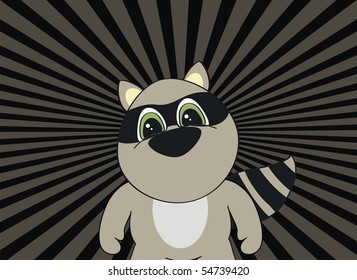 raccoon cartoon background in vector format