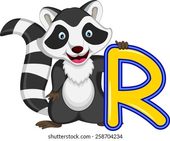 raccoon cartoon posing