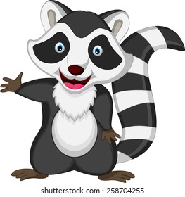 raccoon cartoon posing