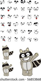 raccoon cartoon set in vector format very easy to edit