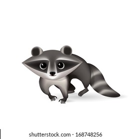 raccoon cartoon vector illustration