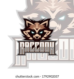 Raccoon Character logo mascot Vector illustration for teammate