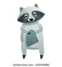 Raccoon cleaning icon. Cartoon of raccoon cleaning vector icon for web design isolated on white background