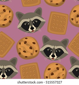 raccoon and cookies