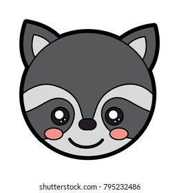raccoon cute animal icon image 