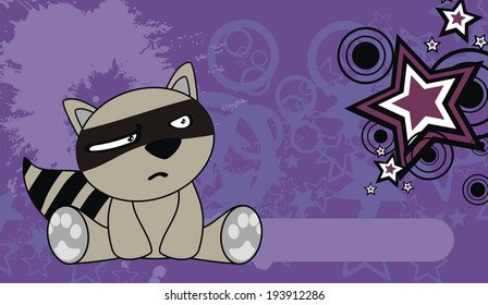 raccoon cute baby cartoon wallpaper in vector format very easy to edit