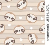 Raccoon Cute Seamless Pattern, adorable animal design for kids, vector illustration