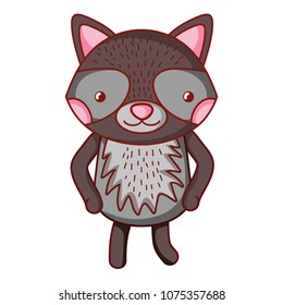 raccoon cute wild animal character