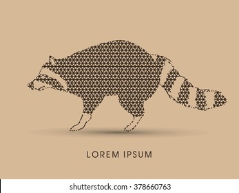 Raccoon designed using line geometric pattern graphic vector.