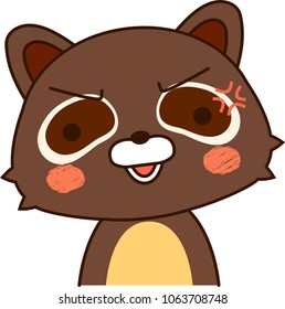 Raccoon expression Get angry