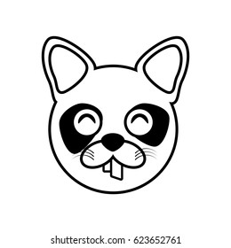 raccoon face animal outline