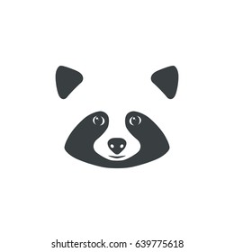 Raccoon face. Raccoon mascot idea for logo, emblem, symbol, icon. Vector illustration.