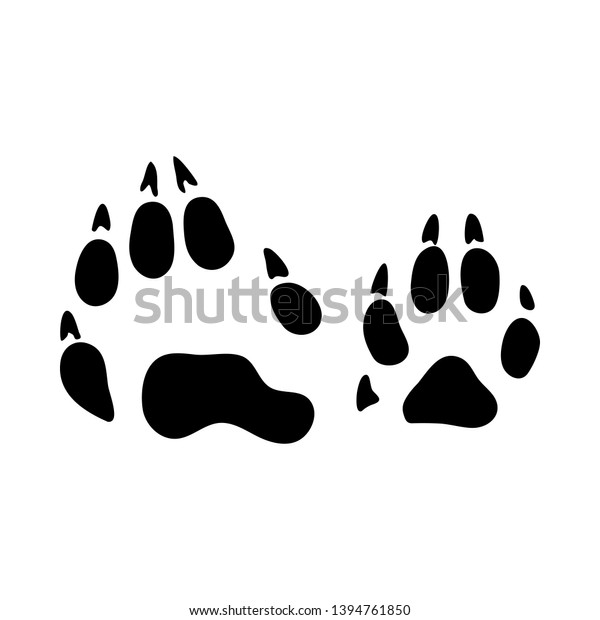 Raccoon Footprint Black Silhouette Design Vector Stock Vector (Royalty ...