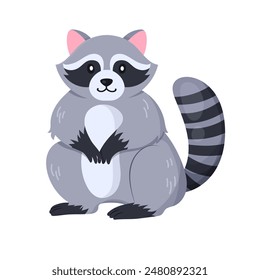 Raccoon funny vector icon image