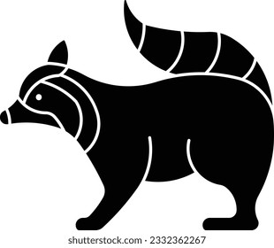 raccoon fur animal wild mammal Glyph eps