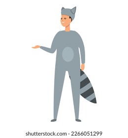 Raccoon halloween animal costume icon cartoon vector. Cute party. Funny mascot