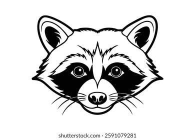 raccoon head clipart vector illustration