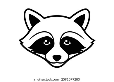 raccoon head clipart vector illustration