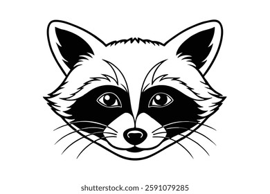 raccoon head clipart vector illustration