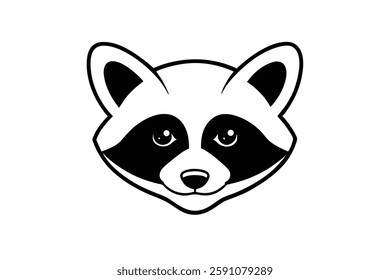 raccoon head clipart vector illustration