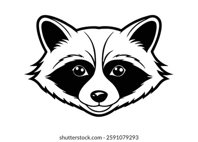 raccoon head clipart vector illustration