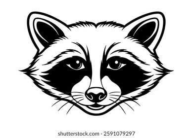 raccoon head clipart vector illustration