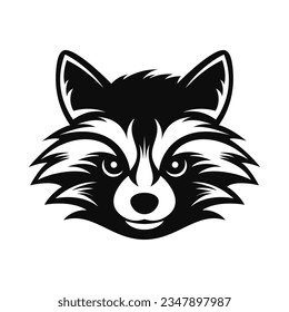 Raccoon head, face logo. Vector icon template