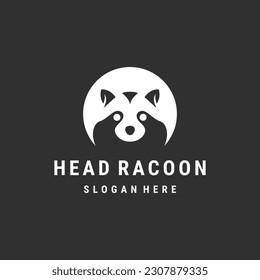 icono de diseño de la cara y el logotipo de la cola de la cabeza de raccoon