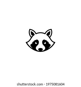 Raccoon Head  Line Art Monoline Logo Vector Icon