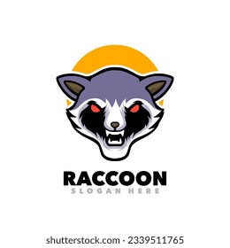 Raccoon head mascot logo design