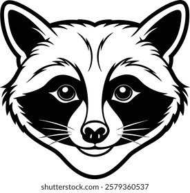 Raccoon Head Vector Illustration Design