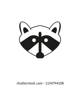 Raccoon head vector illustration on white background