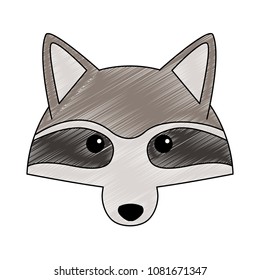 Raccoon head wild animal scribble