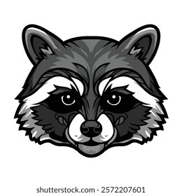 Raccoon headshot with mask-like markings