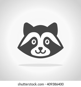 Raccoon icon. Raccoon cartoon character