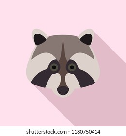 Raccoon icon. Flat illustration of raccoon vector icon for web design