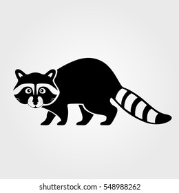 Raccoon icon isolated on white background.