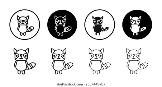 raccoon icon logo sign set vector outline