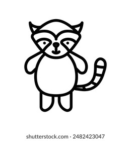 Raccoon Icon Set Wildlife Illustrations for Nature and Environmental Projects
